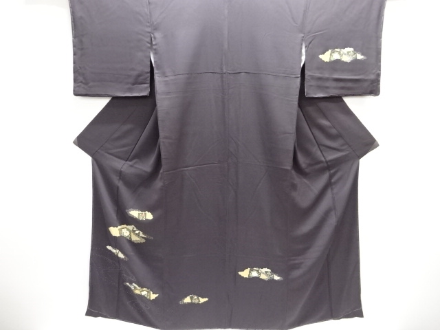 JAPANESE KIMONO / UNUSED HOMONGI / EMBROIDERY / CRANE 